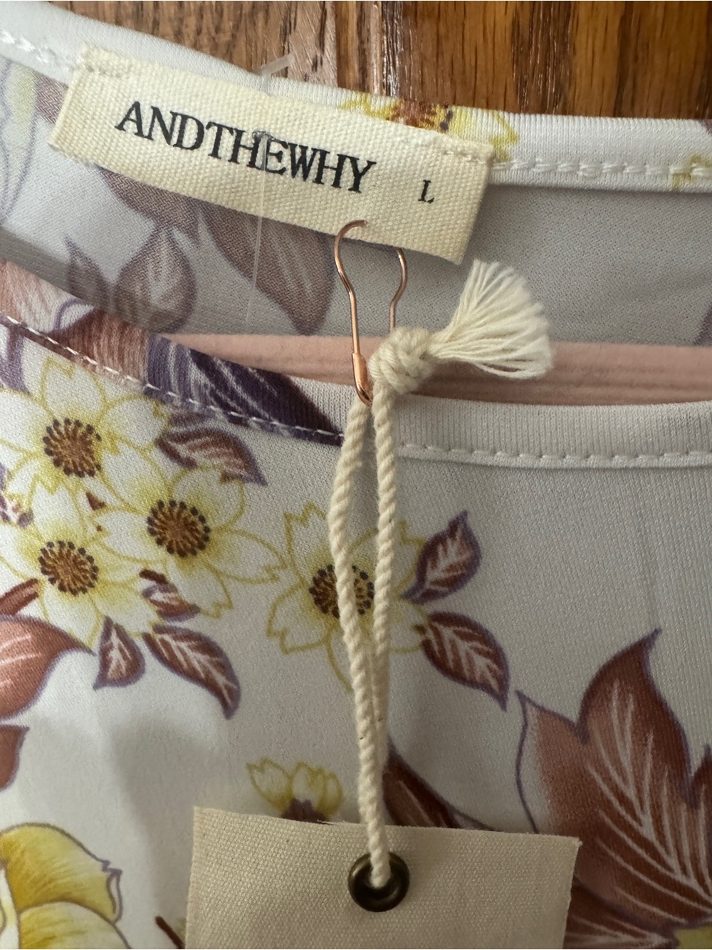 AndTheWhy Cream Floral Blouse